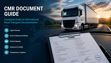 Пример за CMR транспортен документ, използван при европейски автомобилен превоз на товари, показващ данни за пратката, подписи и логистична документация